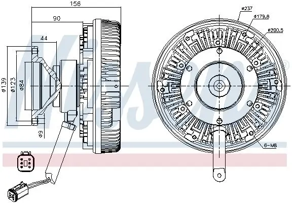 Kupplung, Kühlerlüfter 24 V NISSENS 86154 Bild Kupplung, Kühlerlüfter 24 V NISSENS 86154