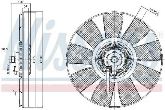 Kupplung, Kühlerlüfter 12 V NISSENS 86218 Bild Kupplung, Kühlerlüfter 12 V NISSENS 86218