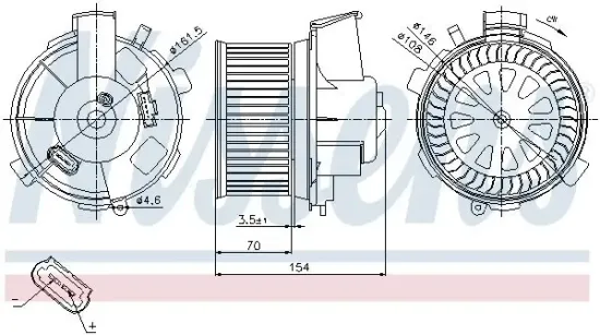Innenraumgebläse 12 V NISSENS 87021 Bild Innenraumgebläse 12 V NISSENS 87021