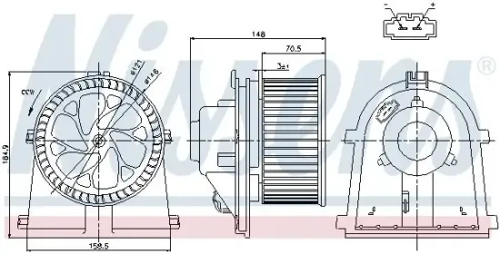 Innenraumgebläse 12 V NISSENS 87022 Bild Innenraumgebläse 12 V NISSENS 87022