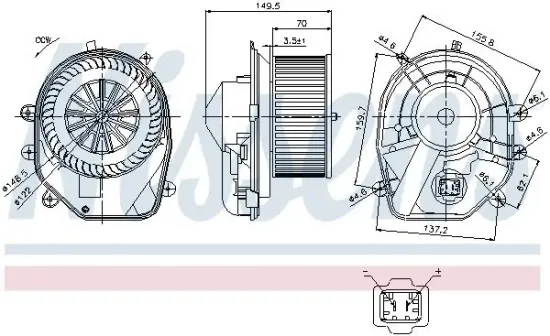 Innenraumgebläse 12 V NISSENS 87030 Bild Innenraumgebläse 12 V NISSENS 87030