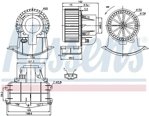 Innenraumgebläse 12 V NISSENS 87033 Bild Innenraumgebläse 12 V NISSENS 87033