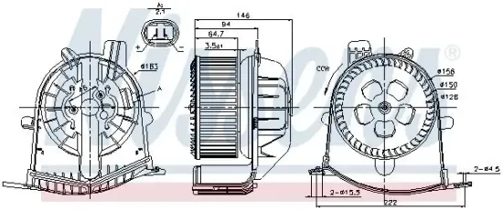 Innenraumgebläse 12 V NISSENS 87038 Bild Innenraumgebläse 12 V NISSENS 87038