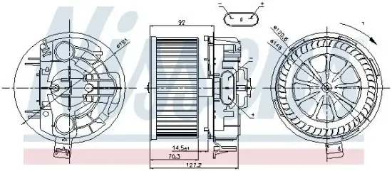 Innenraumgebläse 12 V NISSENS 87043 Bild Innenraumgebläse 12 V NISSENS 87043