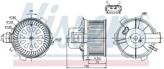 Innenraumgebläse 12 V NISSENS 87045 Bild Innenraumgebläse 12 V NISSENS 87045
