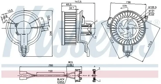 Innenraumgebläse 12 V NISSENS 87048 Bild Innenraumgebläse 12 V NISSENS 87048