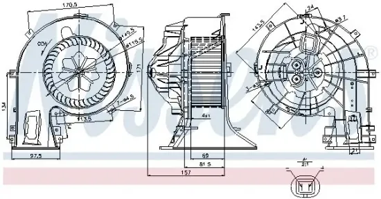Innenraumgebläse 12 V NISSENS 87049 Bild Innenraumgebläse 12 V NISSENS 87049