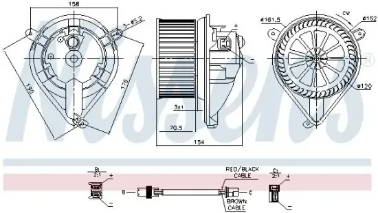 Innenraumgebläse 12 V NISSENS 87052 Bild Innenraumgebläse 12 V NISSENS 87052