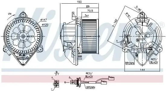 Innenraumgebläse 12 V NISSENS 87053 Bild Innenraumgebläse 12 V NISSENS 87053