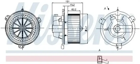 Innenraumgebläse 12 V NISSENS 87056 Bild Innenraumgebläse 12 V NISSENS 87056