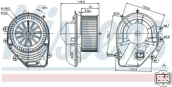 Innenraumgebläse 12 V NISSENS 87060 Bild Innenraumgebläse 12 V NISSENS 87060