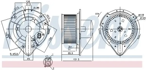 Innenraumgebläse 12 V 12 V NISSENS 87358