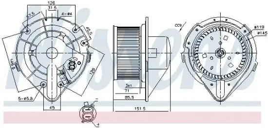 Innenraumgebläse 12 V NISSENS 87066 Bild Innenraumgebläse 12 V NISSENS 87066