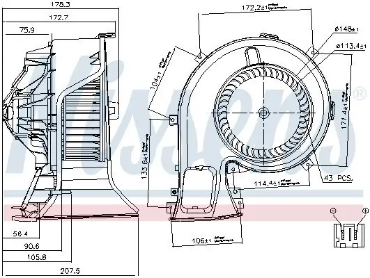 Innenraumgebläse 12 V NISSENS 87067 Bild Innenraumgebläse 12 V NISSENS 87067