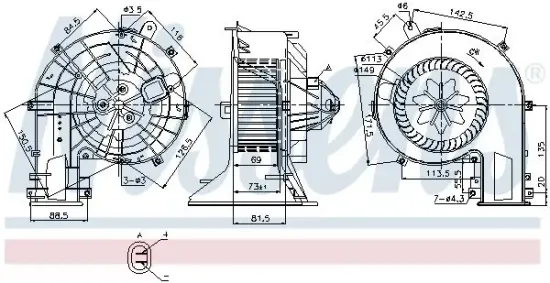 Innenraumgebläse 12 V 12 V NISSENS 87388 Bild Innenraumgebläse 12 V 12 V NISSENS 87388