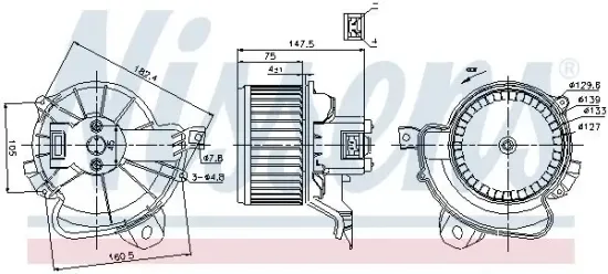 Innenraumgebläse 12 V NISSENS 87086 Bild Innenraumgebläse 12 V NISSENS 87086