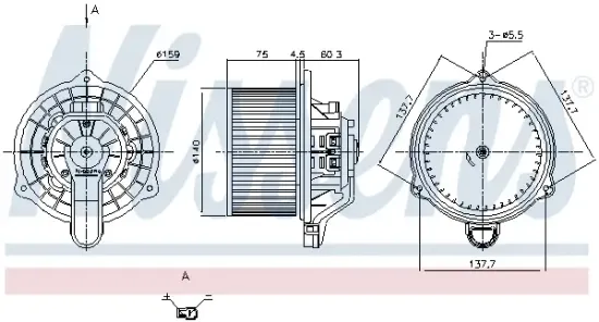 Innenraumgebläse 12 V NISSENS 871050 Bild Innenraumgebläse 12 V NISSENS 871050