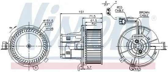 Innenraumgebläse 12 V NISSENS 87109 Bild Innenraumgebläse 12 V NISSENS 87109