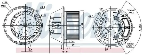 Innenraumgebläse 12 V NISSENS 87112 Bild Innenraumgebläse 12 V NISSENS 87112
