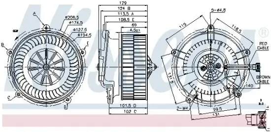 Innenraumgebläse 12 V NISSENS 87119 Bild Innenraumgebläse 12 V NISSENS 87119