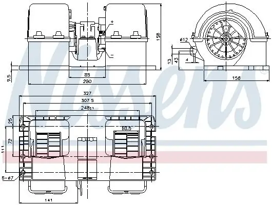 Innenraumgebläse 24 V NISSENS 87132 Bild Innenraumgebläse 24 V NISSENS 87132