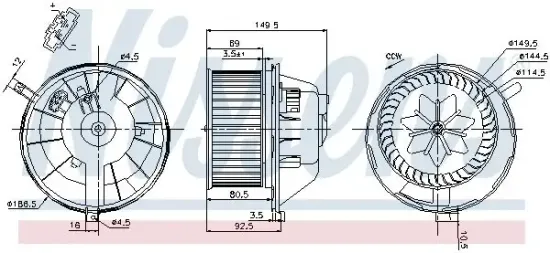 Innenraumgebläse 12 V NISSENS 87144 Bild Innenraumgebläse 12 V NISSENS 87144