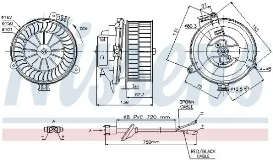 Innenraumgebläse 12 V NISSENS 87153 Bild Innenraumgebläse 12 V NISSENS 87153