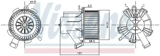 Innenraumgebläse 12 V NISSENS 87208 Bild Innenraumgebläse 12 V NISSENS 87208