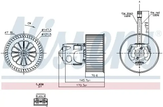 Innenraumgebläse 12 V NISSENS 87242 Bild Innenraumgebläse 12 V NISSENS 87242