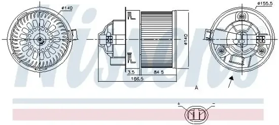 Innenraumgebläse 12 V NISSENS 87250 Bild Innenraumgebläse 12 V NISSENS 87250