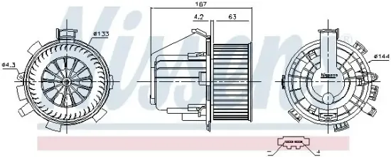 Innenraumgebläse 12 V NISSENS 87281 Bild Innenraumgebläse 12 V NISSENS 87281