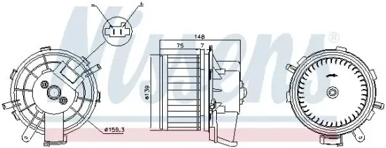 Innenraumgebläse 12 V NISSENS 87292 Bild Innenraumgebläse 12 V NISSENS 87292