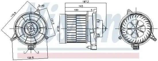 Innenraumgebläse 12 V NISSENS 87312 Bild Innenraumgebläse 12 V NISSENS 87312
