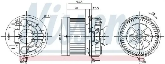 Innenraumgebläse 12 V NISSENS 87383 Bild Innenraumgebläse 12 V NISSENS 87383
