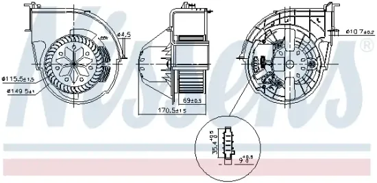 Innenraumgebläse vorne NISSENS 87416 Bild Innenraumgebläse vorne NISSENS 87416