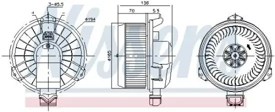 Innenraumgebläse 12 V NISSENS 87419 Bild Innenraumgebläse 12 V NISSENS 87419