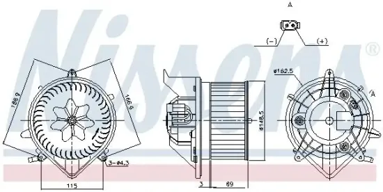 Innenraumgebläse 12 V NISSENS 87433 Bild Innenraumgebläse 12 V NISSENS 87433