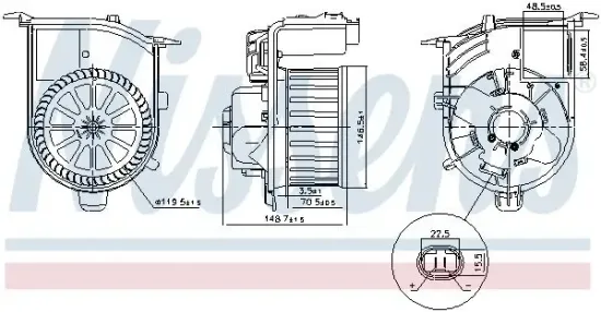 Innenraumgebläse 12 V NISSENS 87449 Bild Innenraumgebläse 12 V NISSENS 87449