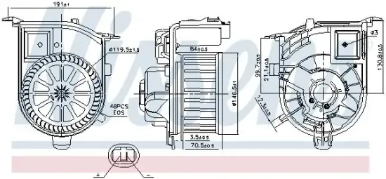 Innenraumgebläse 12 V NISSENS 87450 Bild Innenraumgebläse 12 V NISSENS 87450