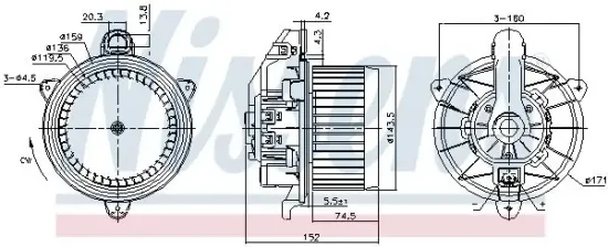 Innenraumgebläse 12 V NISSENS 87495 Bild Innenraumgebläse 12 V NISSENS 87495