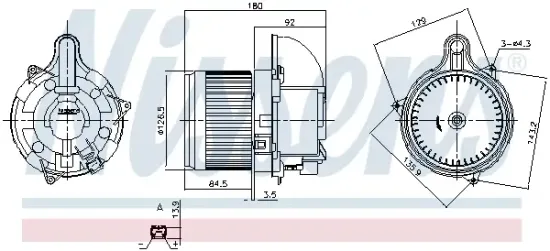 Innenraumgebläse NISSENS 87523 Bild Innenraumgebläse NISSENS 87523