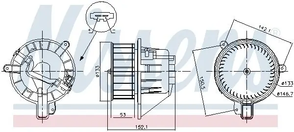 Innenraumgebläse 12 V NISSENS 87546