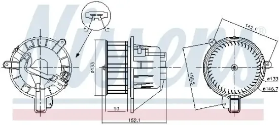 Innenraumgebläse 12 V NISSENS 87546 Bild Innenraumgebläse 12 V NISSENS 87546