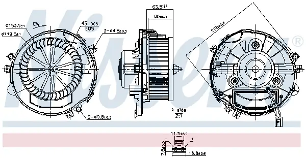 Innenraumgebläse 12 V NISSENS 87588
