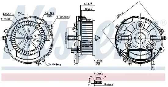 Innenraumgebläse 12 V NISSENS 87588 Bild Innenraumgebläse 12 V NISSENS 87588