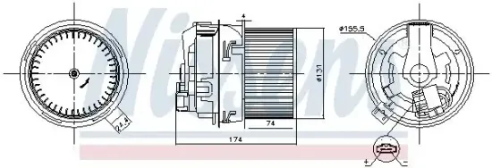 Innenraumgebläse 12 V NISSENS 87593 Bild Innenraumgebläse 12 V NISSENS 87593