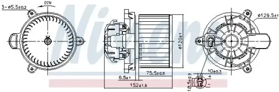 Innenraumgebläse 12 V NISSENS 87625 Bild Innenraumgebläse 12 V NISSENS 87625