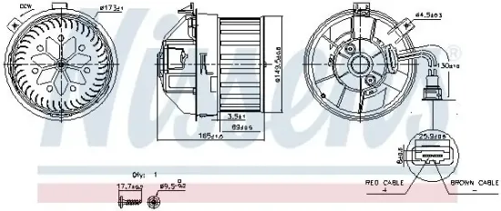 Innenraumgebläse 12 V NISSENS 87628 Bild Innenraumgebläse 12 V NISSENS 87628