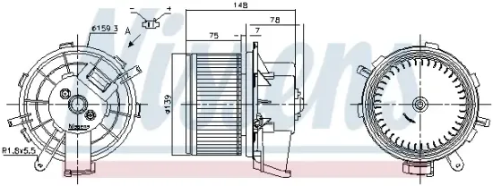 Innenraumgebläse 12 V NISSENS 87675 Bild Innenraumgebläse 12 V NISSENS 87675