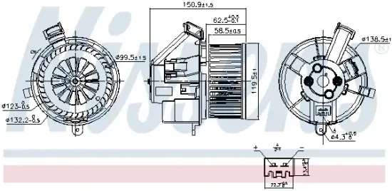 Innenraumgebläse 12 V NISSENS 87691 Bild Innenraumgebläse 12 V NISSENS 87691